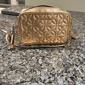 Michael Kors crossbody rose-colored shimmer handbag